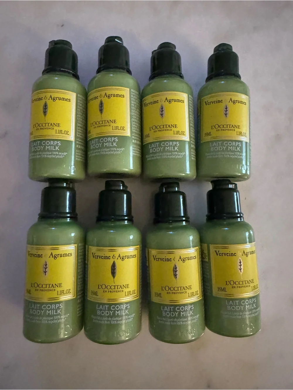 Bundle of 8 🆕 L’Occcitane Verveine Agrumes Body Milk travel size bottles